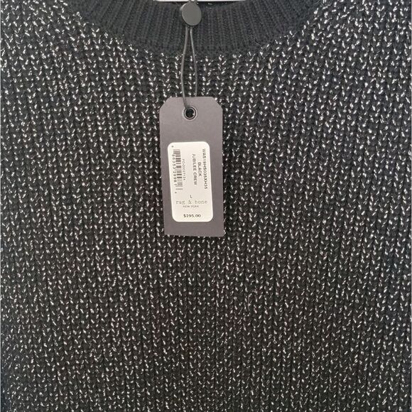 NWT Rag & Bone Jubilee Metallic Merino Wool Crop Sweater - Picture 11 of 13